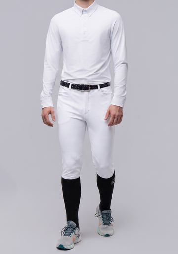 Culote masculino Hipismo Half Branco Prova