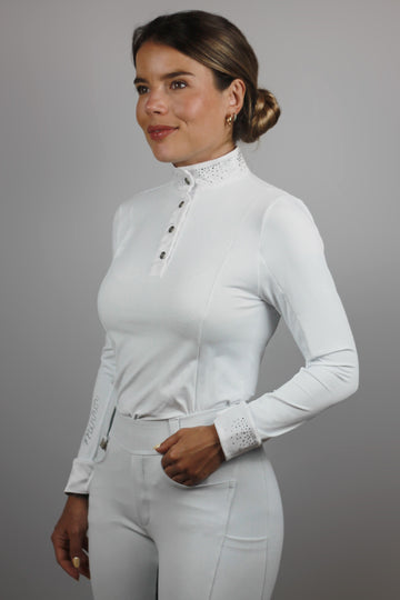 Camisa Hipismo Prova Dimond - Branca