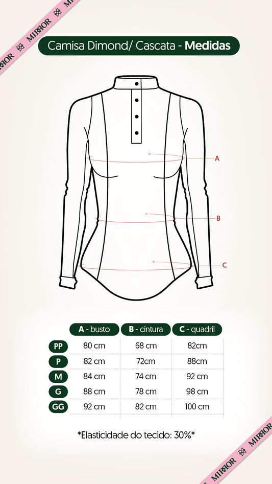 Camisa Hipismo Prova Dimond - Branca