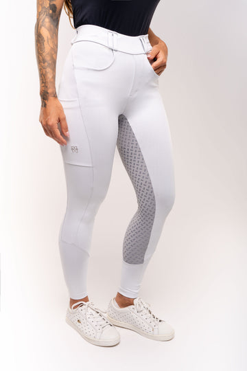 Culote Modelador Legging Branco com Cinza - preto por dentro