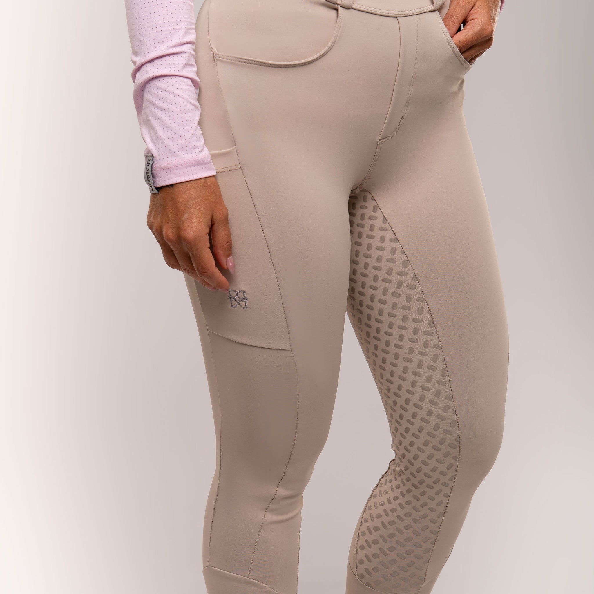 Culote Modelador Legging Bege - preto por dentro