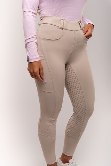 Culote Modelador Legging Bege - preto por dentro