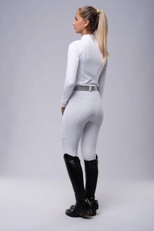 Culote Modelador Legging Branco - preto por dentro